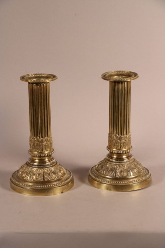 Paire de flambeaux de toilette, époque Louis XVI