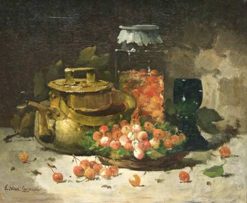 E. Van Coppenolle: Nature morte aux cerises.