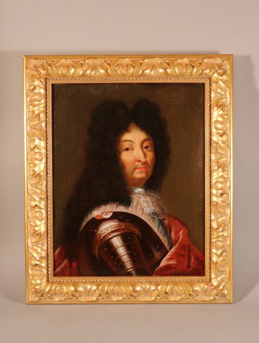 Portrait de Louis XIV en armure, début XVIIIe siècle, huile sur toile.