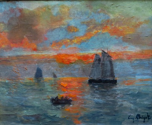 couché de soleil par Eugene Chigot