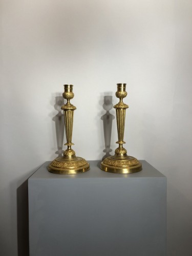 Paire De Flambeau D’époque Louis XVIII