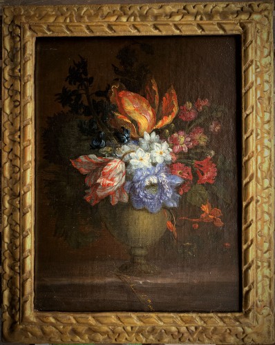 Ecole française XVIIIème bouquet de fleurs