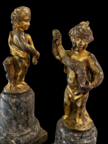 Enfants pêcheurs bronze doré Louis XIV