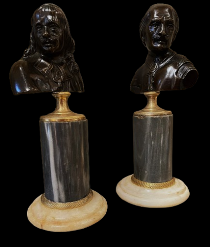 Paire de bustes en bronze Louis XVI