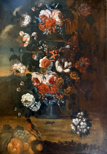 Nature morte de fleurs Ecole Flamande fin XVIIème